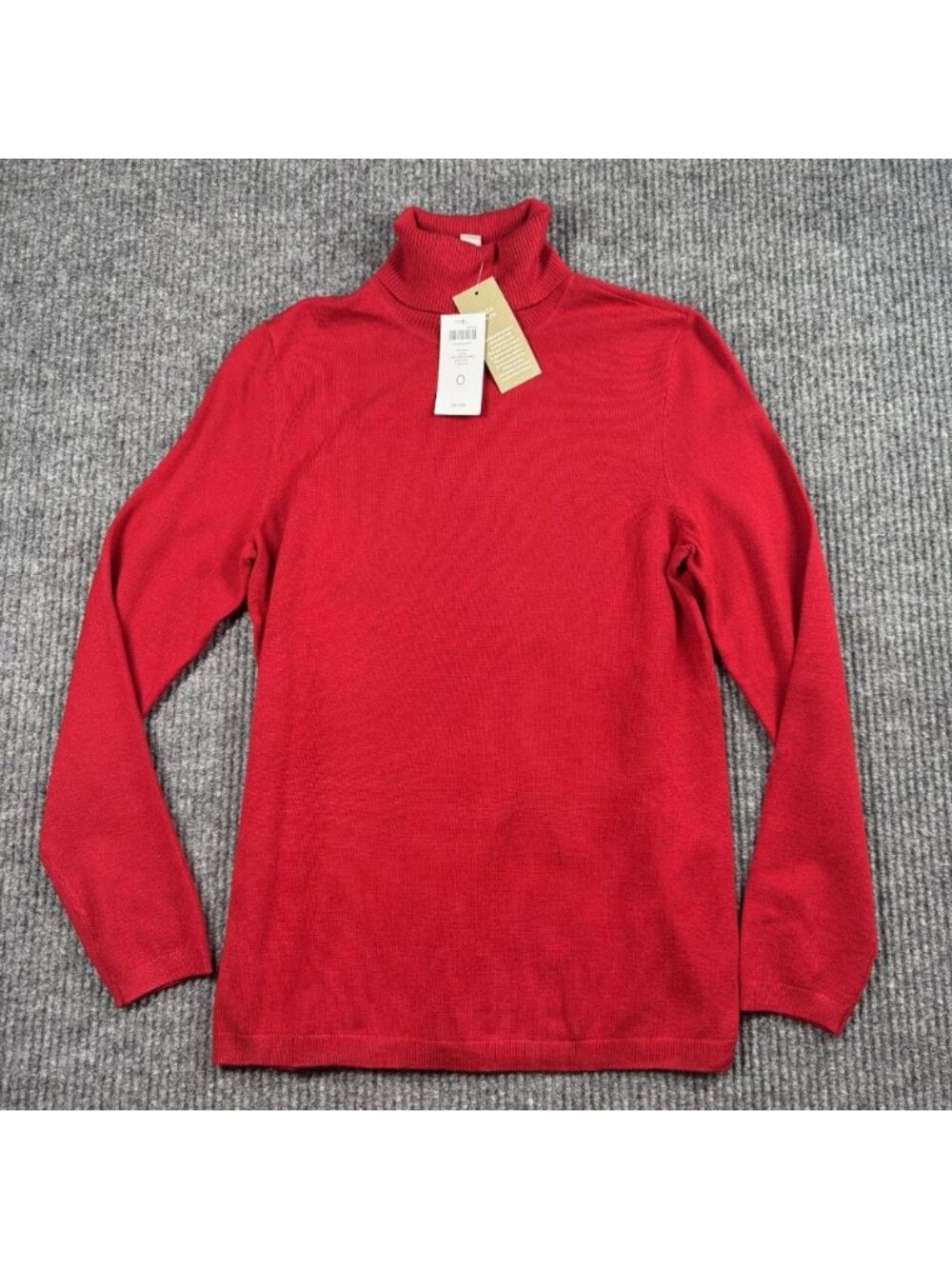 Chicos Turtleneck Sweater Top Womens 0/Small Rojo Red Ashlan Stretch NEW